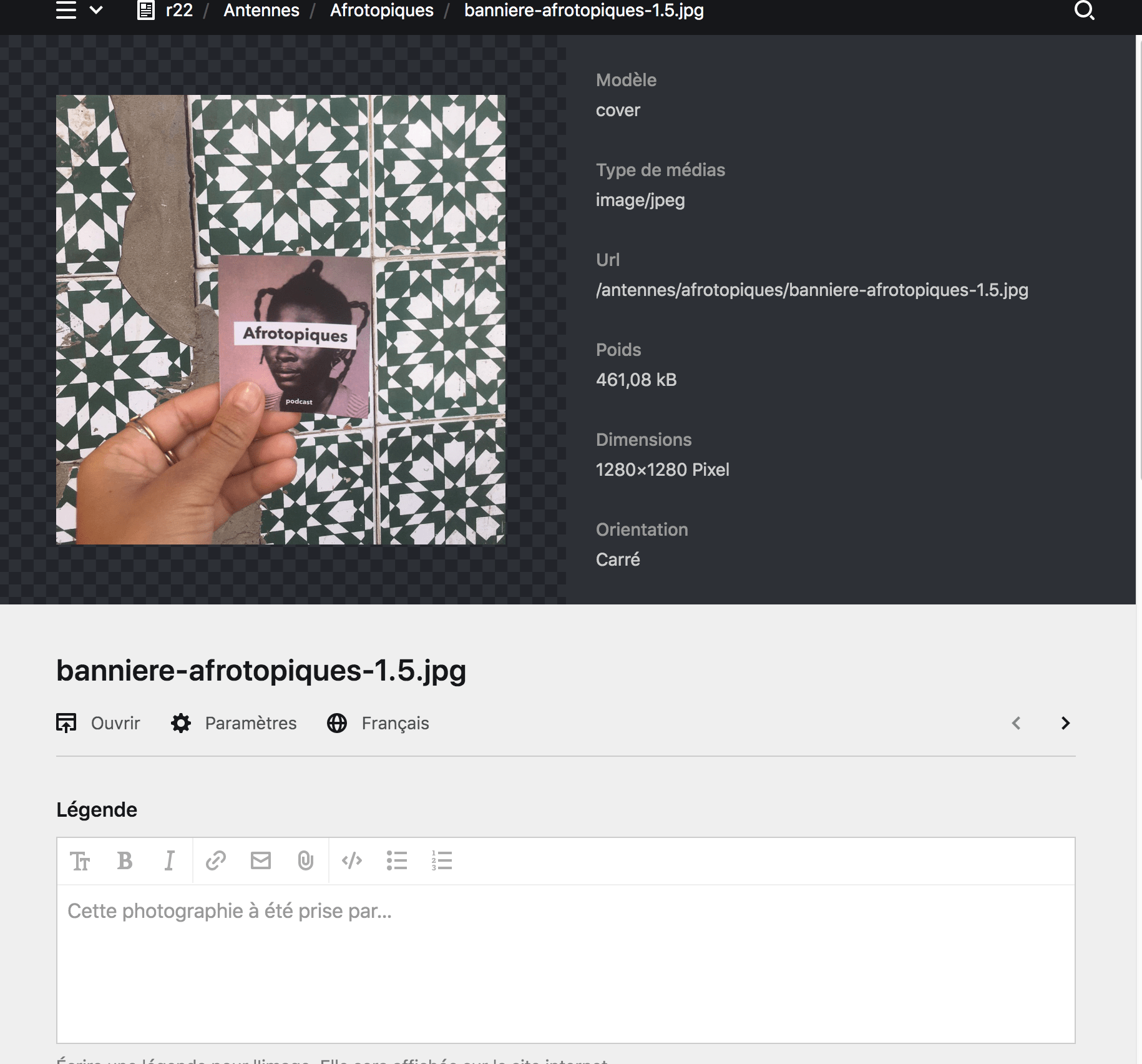 Page d&rsquo;un fichier
