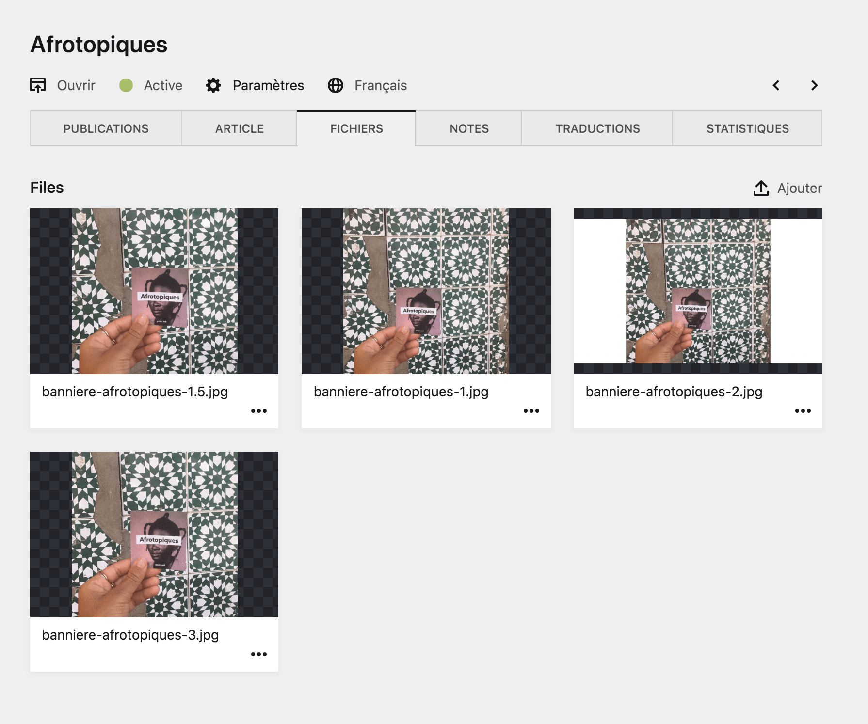 Section de gestion des fichiers
