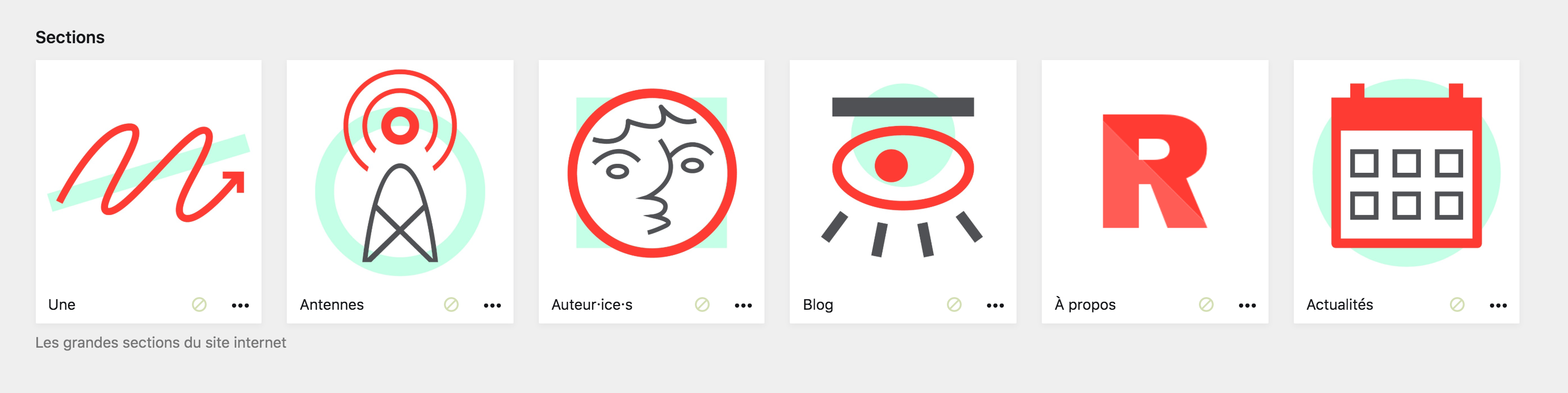 Section de page principales